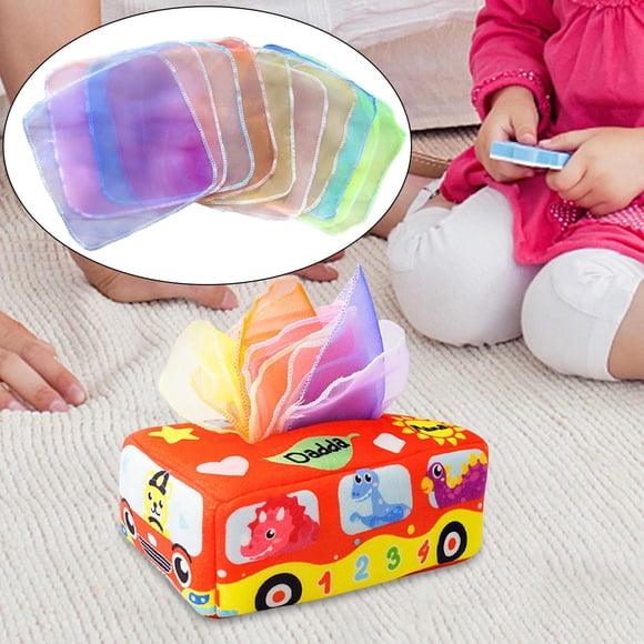 10 Piezas Bufandas Sensoriales para Bebés Macarena Relleno de Caja de Pañuelos