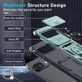 thumbnail image 3 of KOMI Case Compatible with Google Pixel 9/9 Pro Built in Slide Camera Lens Cover+Screen Protector+Finger Ring Holder Kickstand,Heavy Duty Shockproof Full Body Protective Phone Cover, Dark Green, 3 of 5