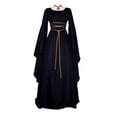 thumbnail image 2 of HAJWOH Halloween Costume Women Dresses Retro Long Sleeve Irish Halloween Dress Flowy Party Gown, 2 of 5