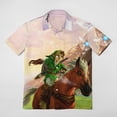thumbnail image 2 of The Legend Of Zelda Ocarina Of Time Men's Casual Button-Down Shirts Summer Short Sleeve Tee Shirt Daily Hawaiian Beach Shirt Top With Pocket, 2 of 9