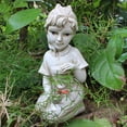 thumbnail image 1 of Esculturas de lámpara solar para de jardín, estatua de resina, estatuilla artística de jardín, estatua de decoración de jardín, adorno de estatua Niña CUTICAT Escultura al aire libre, 1 of 8
