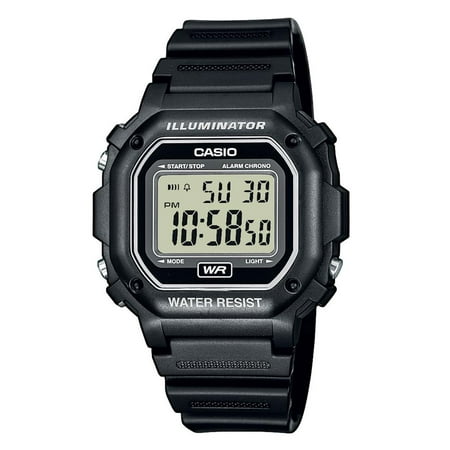 casio men's black resin strap digital lcd watch