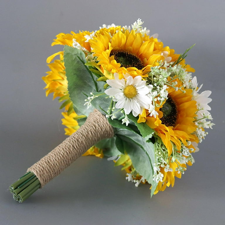 Romantic Wedding Bride Bouquet Bridesmaid Bouquet Sunflowers with