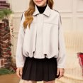 thumbnail image 2 of Girls' Velvet Long Sleeved Zipper Jacket with Suede Texture, 2 of 7