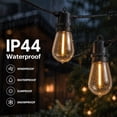 thumbnail image 2 of DAYBETTER S14 Outdoor String Lights, 100FT(2*50FT) Waterproof Hanging Lights, with 30 Shatterproof Edison Bulbs, for Garden, Patio, 2 of 7