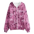 thumbnail image 4 of WZXFASHION Women'S Fashionable And Simple Zipper Hooded Drawstring Pocket Cardigan Sweatshirt Summer Savings Clearance cropped pullover sweater, 4 of 4