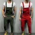 thumbnail image 5 of Nituyy Men's Denim Bib Overalls Slim Fit Ripped Hole Jumpsuits, 5 of 5