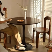 YINGYING Round Dining Table, 31.5'' Modern Kitchen Table with Steel Base Tulip Oval Dinner Room Table for Living Room