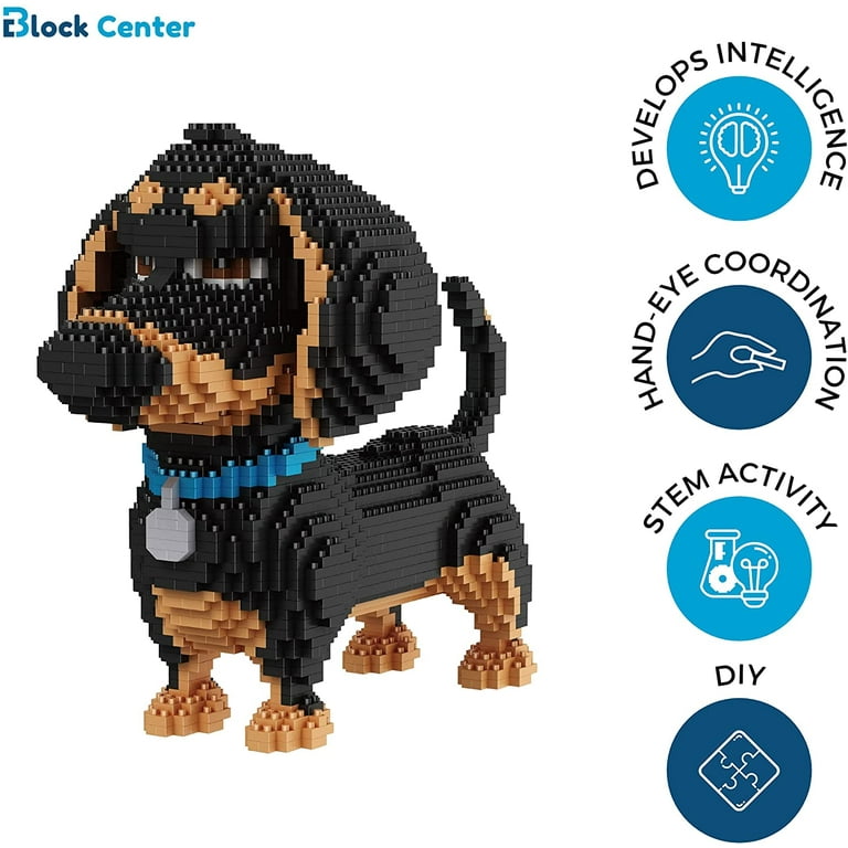 3D Puzzle 2100 Pcs Mini Blocks Dog Building Blocks Set - Your Very Own Mini Pet Companion Nano Block Kit - 14 Years Old and Up
