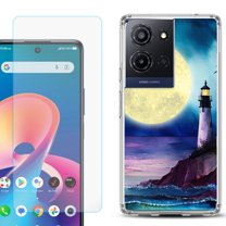 Phone Case for TCL K33 5G, with Screen Protector, by OneToughShield - Lighthouse Moon