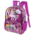 thumbnail image 2 of IvyH Unisex PVC School Backpack, Purple Unicorn, 2 of 7