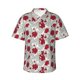 thumbnail image 1 of Balery Leaves And Anemone Flowers In Red Grey Camisas hawaianas de manga corta para hombre, camisas playeras de corte holgado, camisas de vacaciones con botones,3X-Large, 1 of 7