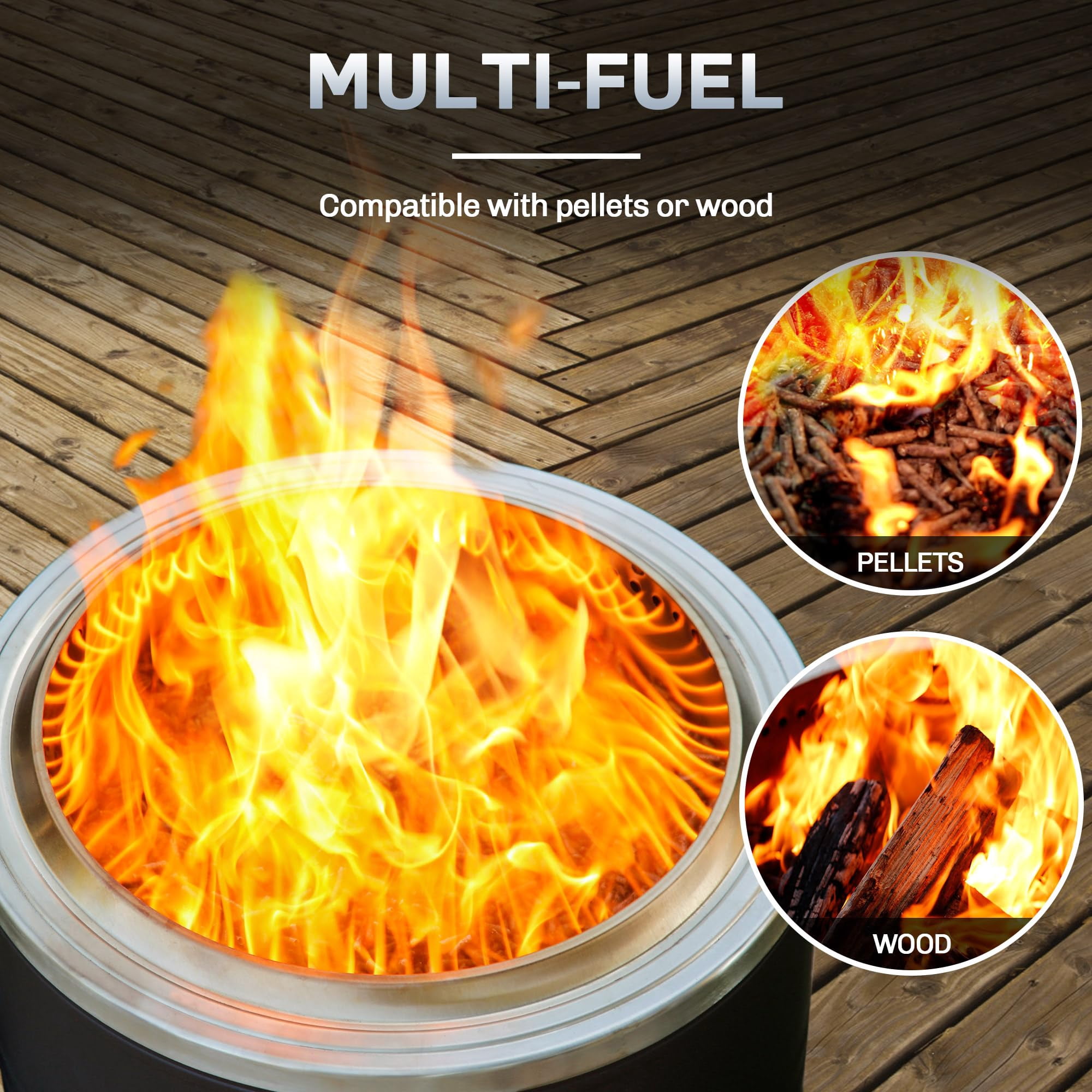 BALI OUTDOORS 22 Inch Smokeless Fire Pit Portable Wood Burning Firepit for Patio and Camping