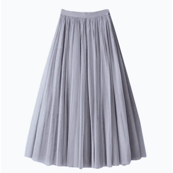 women's Elegant Lady Multi-Layered Gauze skirt– Essential for Weddings & Parties Gey size M