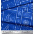 thumbnail image 2 of Soimoi Blue Cotton Duck Fabric Christmas Theme Party Printed Craft Fabric by the Yard 42 Inch Wide, 2 of 3