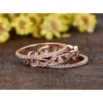 thumbnail image 2 of 1.50 Carat 3 wedding Ring set Wedding Band Stackable Ring set Solid 10k Rose Gold Vintage Flower, 2 of 9