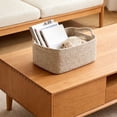 thumbnail image 6 of Hyknon Cotton Rope Baskets for Organizing, Woven Storage Basket with Handles, Rectangle Organizer Bin, Durable Storage Box, Multipurpose Organizer for Bedroom Nightstand Living Room Home Decor, Beige, 6 of 6