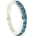 thumbnail image 1 of 1ct Blue Diamond Channel Set Ring 14K Yellow Gold, 1 of 2
