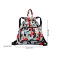 thumbnail image 3 of AMERTEER Basketball Yoga Bag Drawstring Folding Backpack Nylon for Travel (Small Flowers), 3 of 6