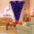 thumbnail image 2 of Costway 7ft Upside Down Christmas Halloween Tree Black w/400 Purple LED Lights, 2 of 12