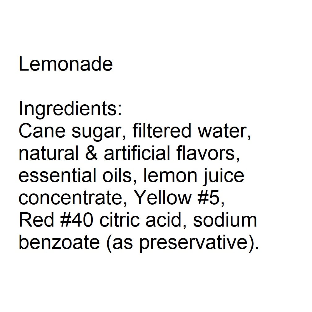 Willtec Lemonade Bag in Box Syrup Concentrate, 5 Gal.