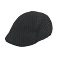thumbnail image 2 of Gorra plana de malla para hombre, sombrero de verano transpirable para pescar de mediana edad y ancianos Negro, 2 of 9