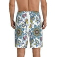 thumbnail image 3 of Easygdp Flowers and Butterflies Men's Short Pajama Pants, Sleep Shorts, Household Pants, Casual Pants with Pockets - Large, 3 of 9