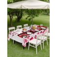 thumbnail image 3 of Outdoor Tablecloth with Umbrella Hole and Zipper, Valentine's Day Rectangle Table Cloth 54x80 Inch Waterproof Tablecloth, Pink Roses Car Love Hearts Romantic Picnic Table Cover for Patio Camping, 3 of 7