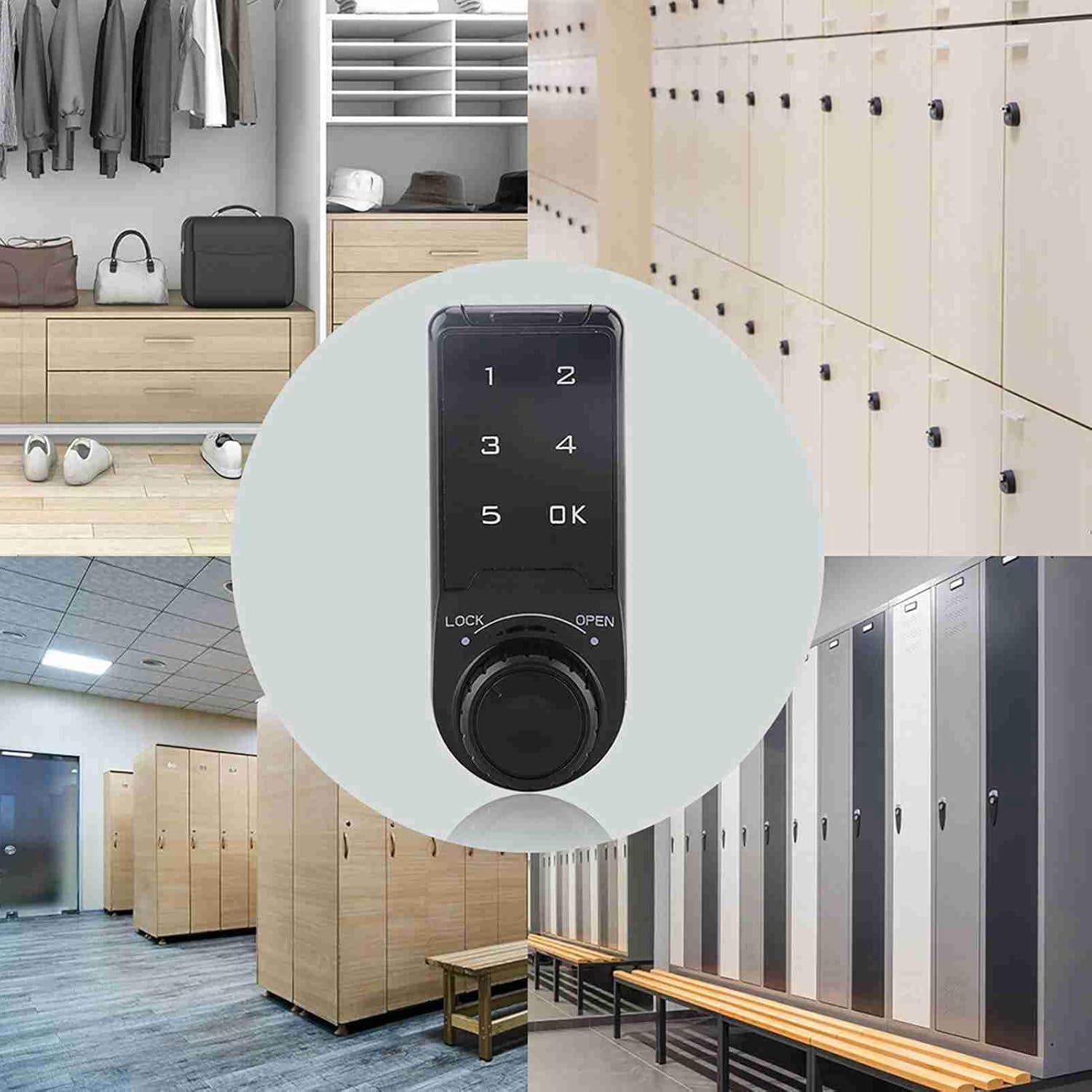 ABPETE Code Security Lock Touch Digital Keypad Electronic Deadbolt Lock Password Key Access Security Cabinet Coded Locker