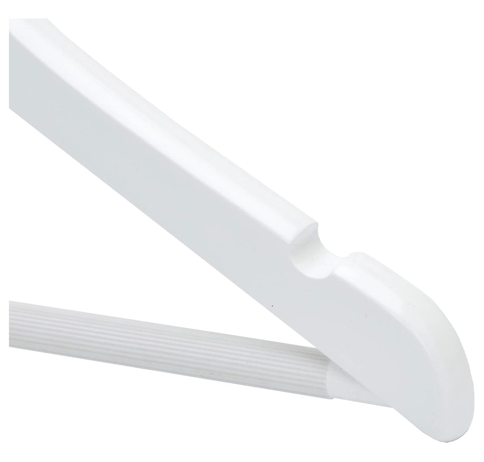 Junior Wooden Hangers 14 Inch - 20 Pack Kids Clothes Hangers with Swivel Hook, Nonslip & Pant Bar - White Youth Hangers for Clothes