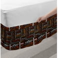 thumbnail image 2 of Coffee Bed Skirt, Colorful Typography Pattern of Vertical Horizontal Words Caffeine Aroma Espresso, Elastic Bedskirt Dust Ruffle Wrap Around for Bedding Decor, 4 Sizes, Multicolor, by Ambesonne, 2 of 2