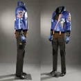 thumbnail image 4 of Disfraz de Cosplay de Yoru del juego Valorant, abrigo de cuero azul, pantalones, accesorios, conjunto completo y artículos individuales se venden en tamaño personalizado, 4 of 5