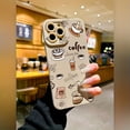 thumbnail image 1 of Coffee Pattern Solid Color Frosted Lens Protection Anti-drop TPU Phone Case For IPHONE 15 14 13 12 11 XS XR X 7 8 Plus Pro Max Mini Gift/anniversary/Valentine's Day, 1 of 5