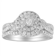 Forever Bride 10k Wg 3/4 Cttw Dia Rd Twist Bridal Set