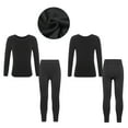 thumbnail image 6 of iiniim Girls Thermal Underwear Kids Long Johns Winter Warm Base Layer Tops with Bottoms Type B Black 3-4, 6 of 7