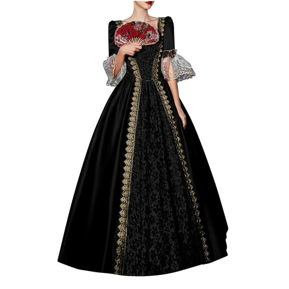 Gothic Victorian Dresses for Women Classic Court Costumes Queen Ball Gown Masquerade Dress