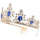 thumbnail image 5 of Crown Ladies Fancy Dress Tiara Bridal Hair Pieces Wedding Photo Prop Blue Vintage Style 1Pack, 5 of 5