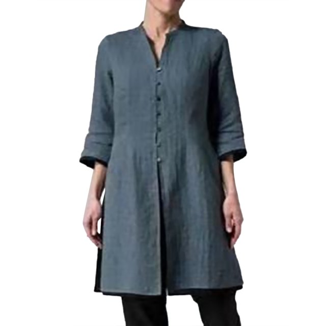 Hauts d'Été pour Femmes, 2024 Cardigans d'Entraînement Grande Taille Chic Décontracté Cardigan en Coton et Lin pour Femmes Mi-Long Mince Mince Taille Mince Manche Mince Chemise Cardigan Gris