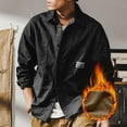 thumbnail image 2 of Male Plush Loose Fitting Retro Long Sleeved Work Clothes Denim Shirt Jacket, 2 of 5
