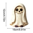 thumbnail image 3 of Aoznliie Wooden Halloween Decor, Hand Carved Vintage Ghost Ornament for Tabletop, 5.9 inch Fall Decor for Mantel Shelf, Multicolor, 3 of 6