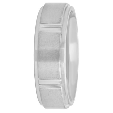 Men's Titanium 8MM Block Wedding Band - Mens Ring