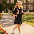 thumbnail image 4 of Ticikt Boys Girls Solid Casual Blazer, Lapel Button Long Sleeve Suit Jacket, Kids Formal Dress Outerwear,Black, 4 of 5