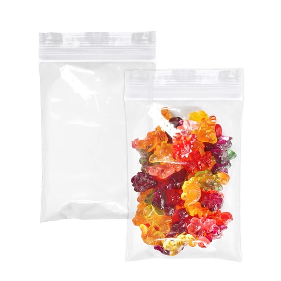 Reclosable Zipper Bags 4000 pack 3 x 4 in Polypropylene Clear 2 mil High Clarity