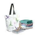 thumbnail image 2 of FORMRS Womens Canvas Tote Bag with Zipper Inner Pocket Shoulder Handbag, Purple Birds, 2 of 7