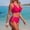 *Hot Pink, variant on Women's High Waist Crisscross Bikini Set, V Neck Wrap Top with Side Lace-Up Bottom, 2-Piece Swimsuit for Beach and Pool Army Green,Women's Plus M