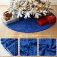 thumbnail image 6 of Sanmadrola Christmas Tree Skirt Blue Plush Skirts Large Christmas Decorations Indoor Xmas Ornaments Holiday Decor for Home Party Holiday Decorations, 48in, 6 of 10