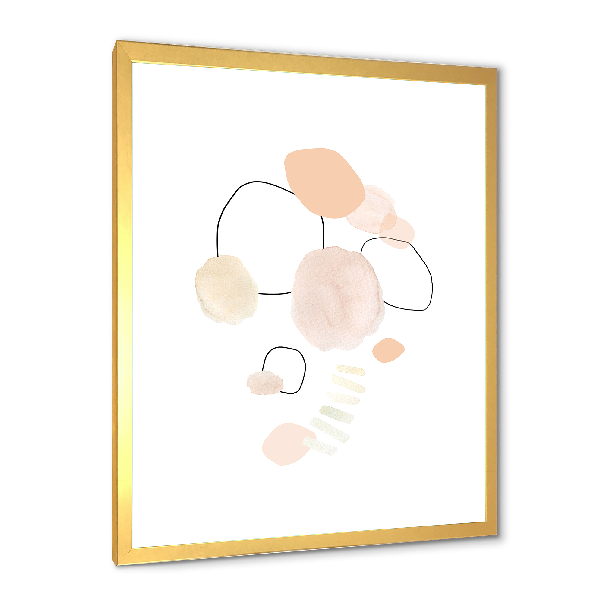 Designart 'Watercolour Stains On White' Shabby Chic Framed Art Print