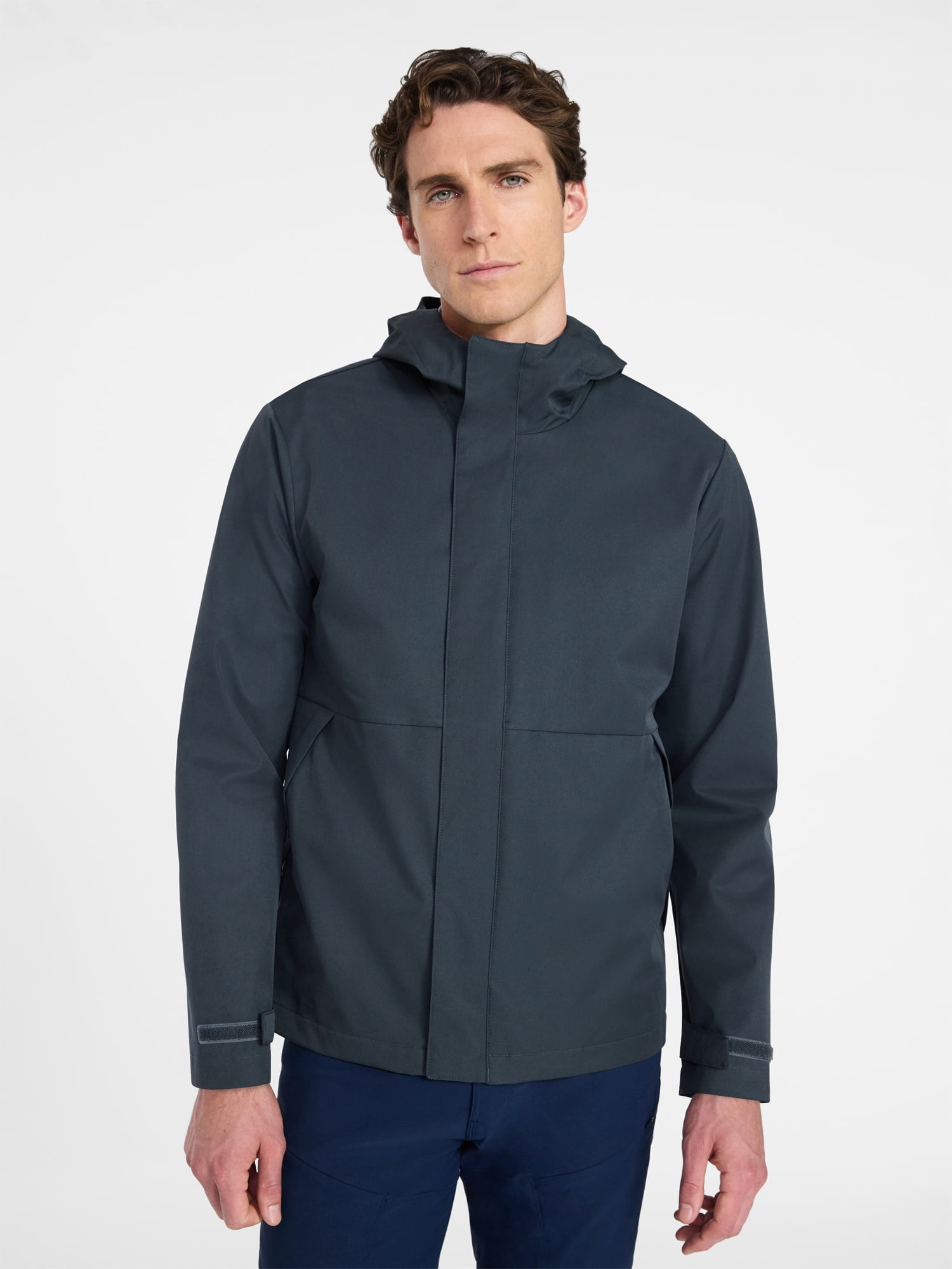Ozark Trail Men's Rain Jacket with Hood, Sizes S-3XL