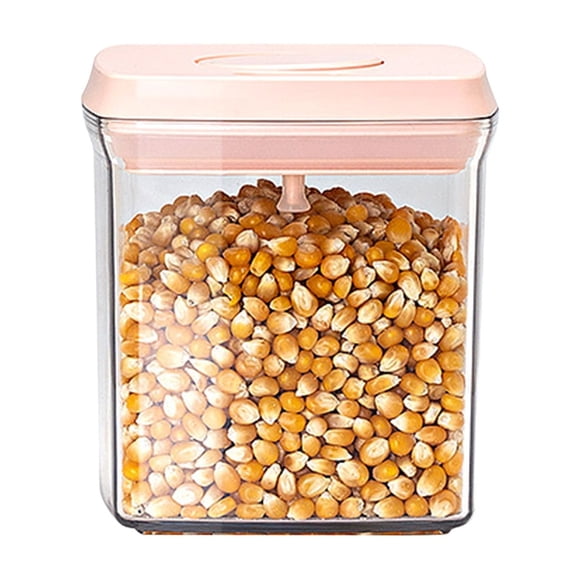 Frasco Hermético de Plástico para Almacenar Alimentos | Contenedor Rectangular Transparente, Apilable y con Tapa con Cierre para Almacenar Alimentos Secos, Cereales, Cebada, Frutos Secos, Dulces, Ape