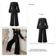 thumbnail image 1 of Conjunto De Pantalones De Pierna Ancha Con Parte Superior Anudada Para Mujer Trajes De 2 Piezas Cuello En V Corbata Delantera Manga Larga Abullonada Top Elástico Cintura Alta, 1 of 6